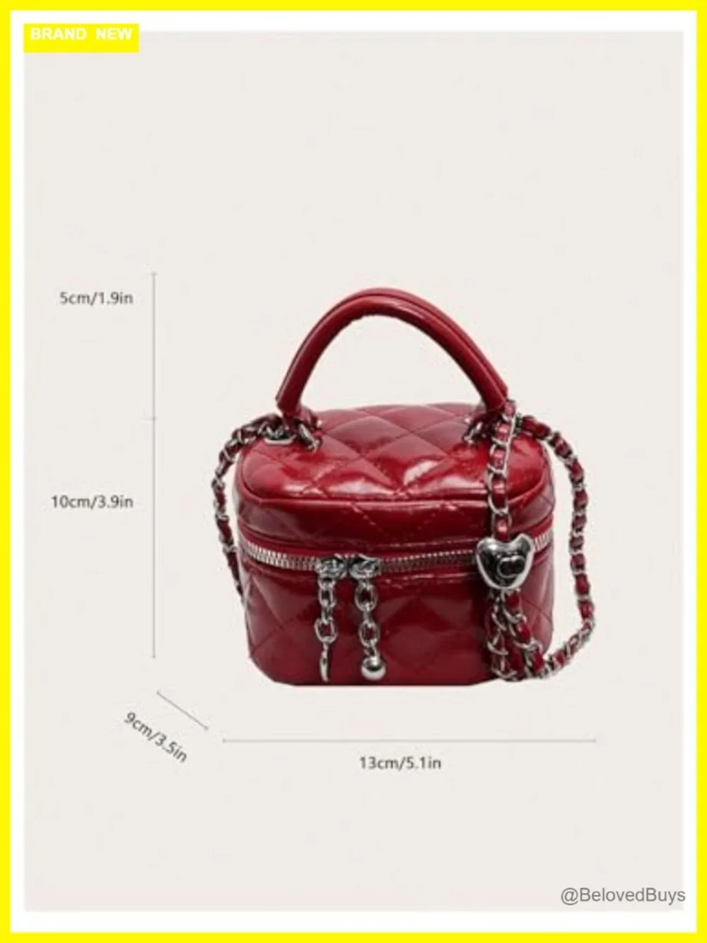Faux Leather Quilted Zipper Crossbody Bag Y2K Top Handle Small Bucket Satchel